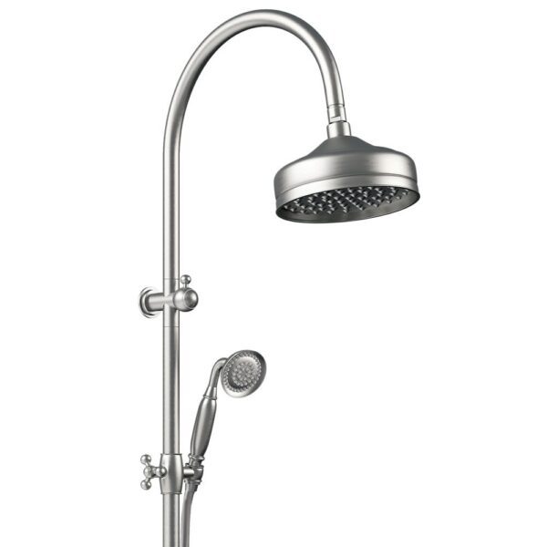 LILLIAN TWIN 2 IN 1 SHOWER RAIL BRUSHED NICKEL - Image 4