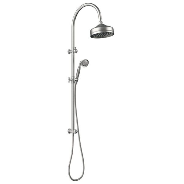 LILLIAN TWIN 2 IN 1 SHOWER RAIL BRUSHED NICKEL