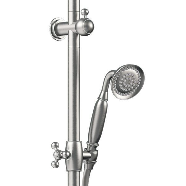 LILLIAN TWIN 2 IN 1 SHOWER RAIL BRUSHED NICKEL - Image 3