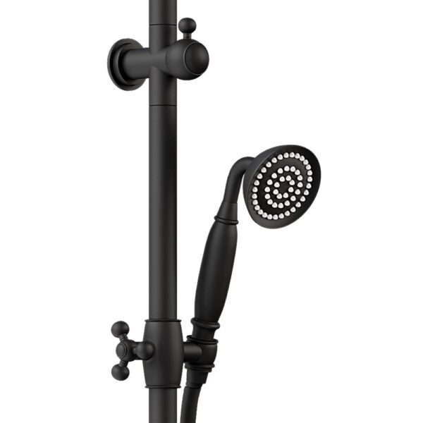 LILLIAN TWIN 2 IN 1 SHOWER RAIL MATT BLACK - Image 4