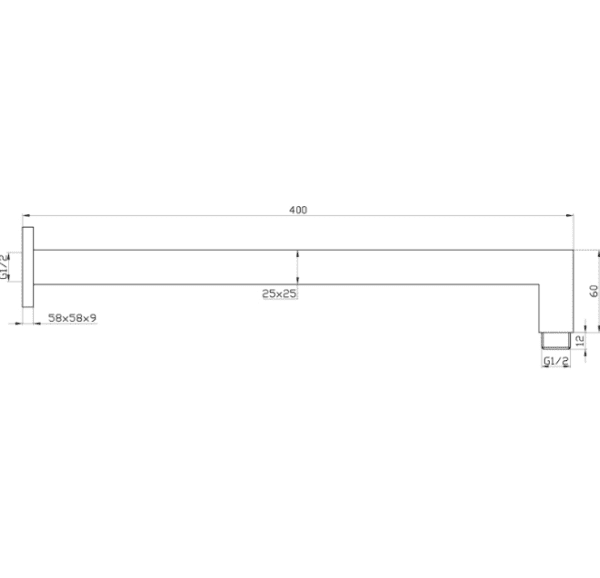 HANDEL SQUARE SHOWER ARM CHROME - Image 3