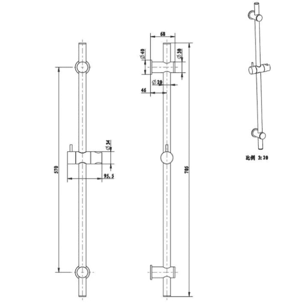 HANDEL ROUND MULTI FUNCTION SLIDING RAIL SHOWER CHROME - Image 3