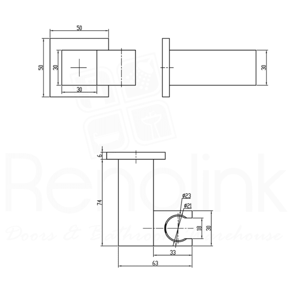 HANDEL SQUARE MULTI FUNCTION HAND SHOWER MATT BLACK - Image 3