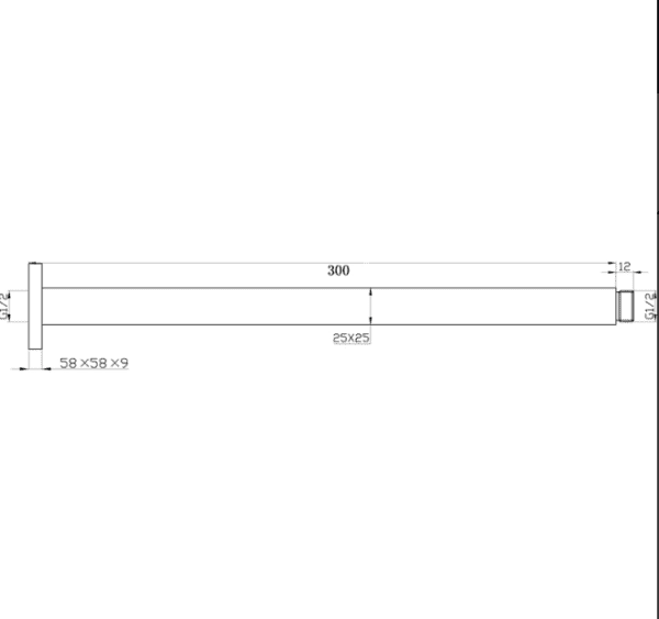 400mm HANDEL SQUARE SHOWER ARM CHROME - Image 3