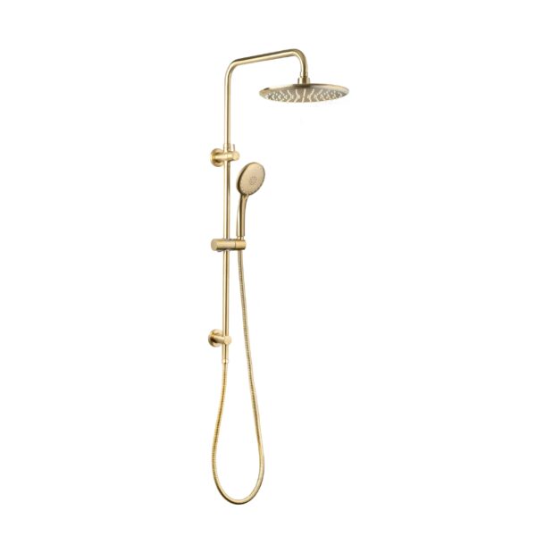 LOUI TWIN SHOWER WITH RAIL BRUSHED GOLD