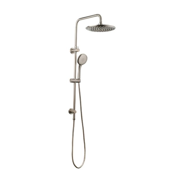 LOUI TWIN SHOWER WITH RAIL Matte Brushed Nickel
