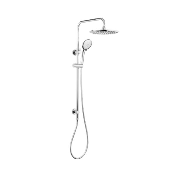 LOUI TWIN SHOWER WITH RAIL Chrome