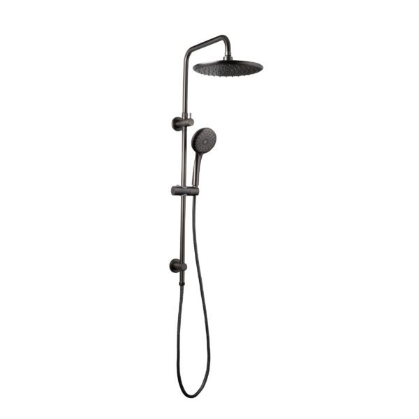 LOUI TWIN SHOWER WITH RAIL Matte Gun Metal