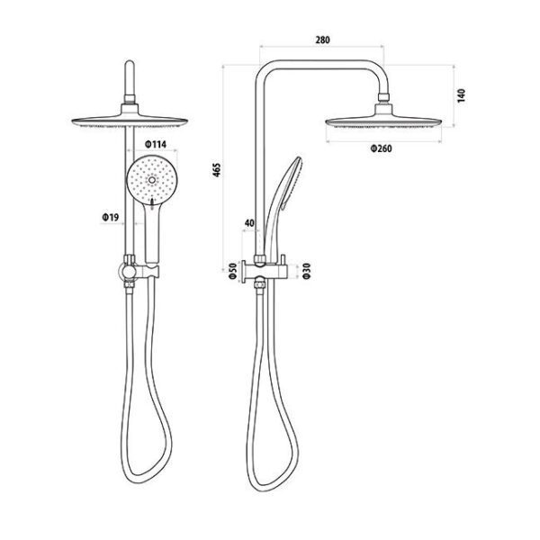 LOUI TWIN SHOWER Gun Metal - Image 2